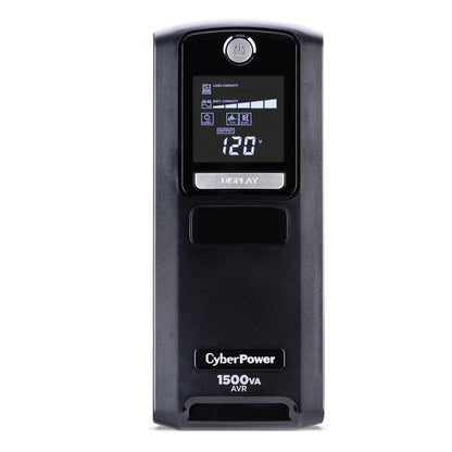 CyberPower CP1500GAVR Line‑Interactive UPS Battery Backup, 1500VA/900W, AVR, 10 Outlets, LCD Display, Mini-Tower, UL Certified