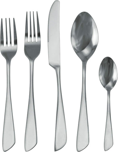 MegaChef Gibbous 20 Piece Stainless Steel Flatware Utensil Set for 4 in Silver