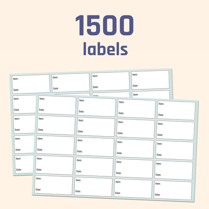 1500 Pack, 2" x 1", Removable Food Storage Freezer Date Labels Stickers