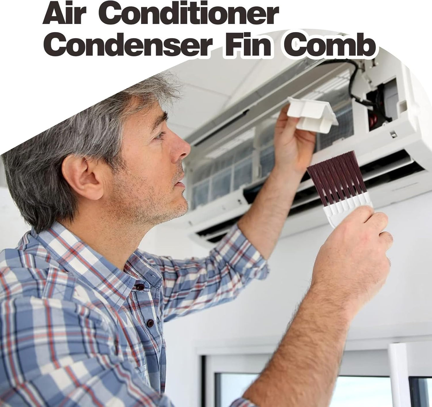 Air Conditioner Condenser Fin Comb, Metal Fin Cleaner Brush for Refrigerator Coil Cleaning and Radiator Repair