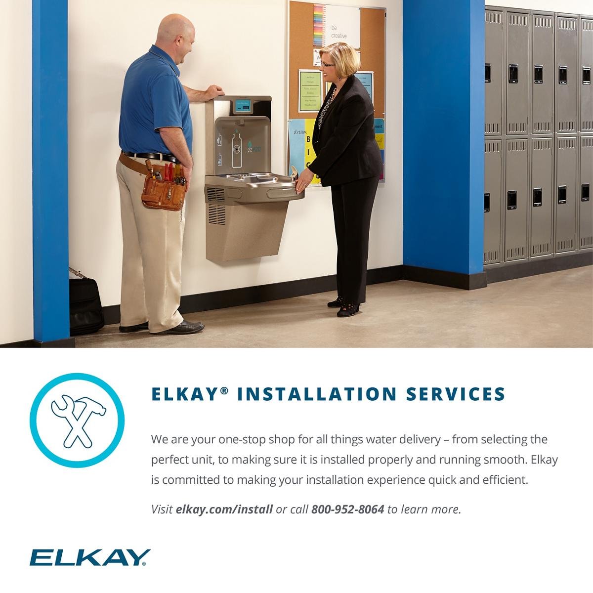 Elkay LZSTL8LC Versatile Cooler Wall Mount Bi-Level ADA Filtered, 8 GPH Light Gray Granite, 1.5
