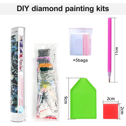 LEZHIJIA 4 Pack Book Diamond Art Kits for Adults, Bookstore Diamond Painting Kits for Beginner, Diamond Dots Full Drill Crafts for Gem Art Home Wall Decor for Teens Girls 5D DIY 12x16 inch