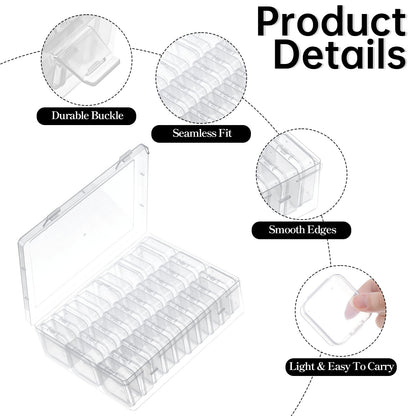 62Pcs Small Bead Organizer Box with Lids - 60Pcs Plastic Mini Bead Organizer Containers Box and 2Pcs Large Craft Storage Boxes for Jewelry Suppliess Nails, Bracelets,Diamonds, Clay Beads, Screws