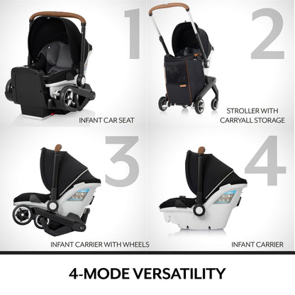 Evenflo Gold Shyft DualRide with Carryall Storage Infant Car Seat and Stroller Combo (Onyx Black)