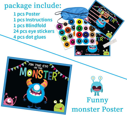 MISS FANTASY Halloween Games for Kids Party, Pin The Eye on The Monster Activities for Family & School