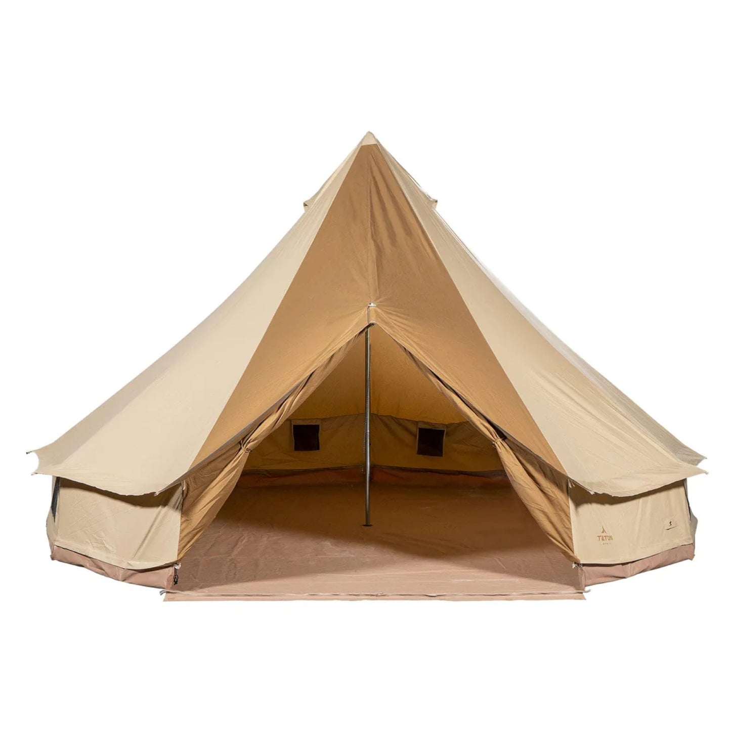 Teton Sierra 12 Canvas Bell Tent; Waterproof 12 Person Family Camping Tent, Brown