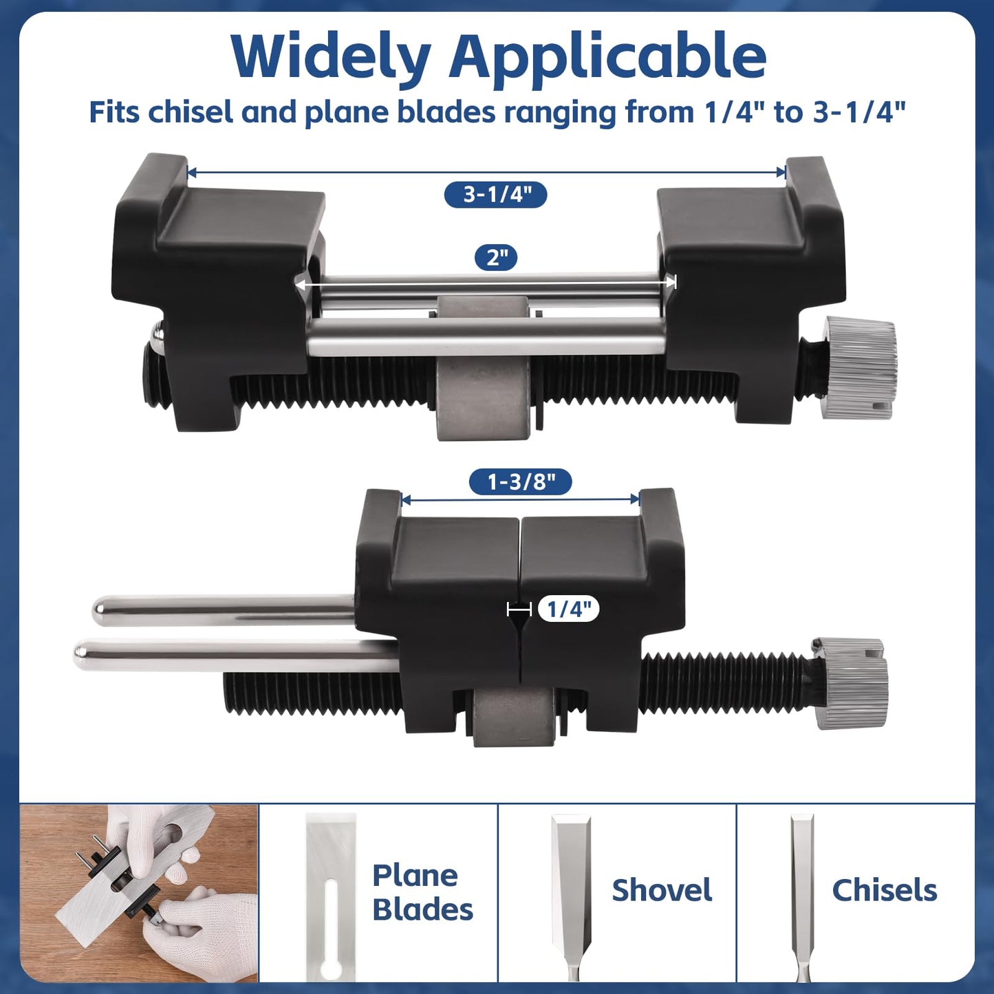 YIDAZLE Chisel Sharpening Kit Honing Guide & 5 Diamond Sharpening Stones, Adjustable Chisel Sharpener Jig for Woodworking Tools, Plane Irons, Knives, and Blades, All-Metal Construction