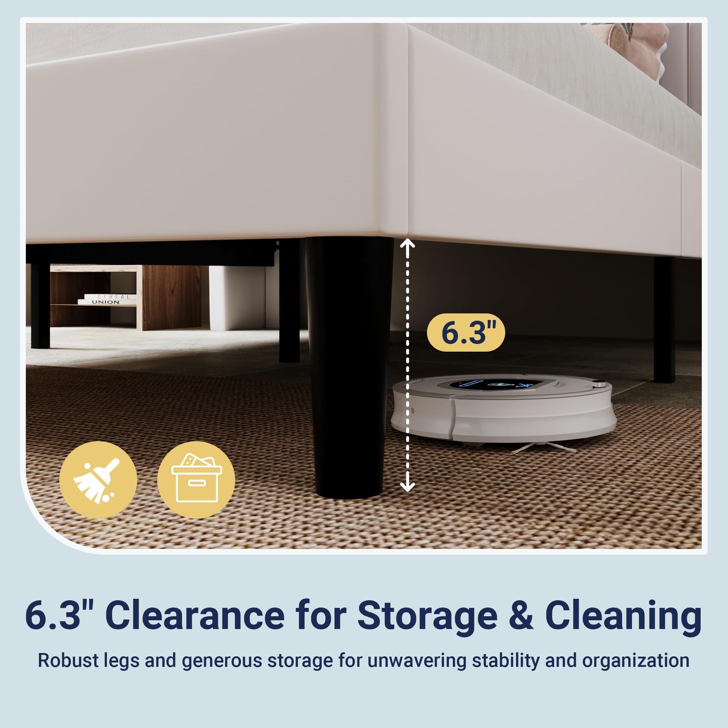 Allewie King Size Platform Bed Frame with USB Charging Station and Storage Shelf/Upholstered Velvet Wingback Headboard/Wooden Slats Support/No Box Spring Needed/Easy Assembly, White