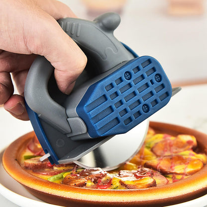 Wheel Pizza Cutter, 5 Inch Stainless Steel Round Pizza Knife Sharp Blade with Rubber Handle for Pizza Cutting (1)
