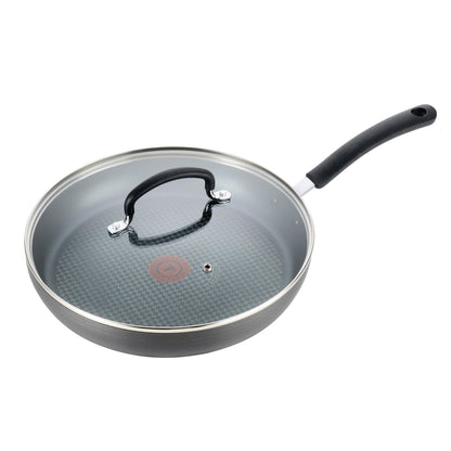 T-Fal Ultimate Hard Anodized Nonstick Fry Pan With Lid 12 Inch, Oven Broiler Safe 400F, Lid Safe 350F, Cookware, Pots and Pans, Kitchen Frying Pans, Skillets, Home, Dishwasher Safe, Onyx