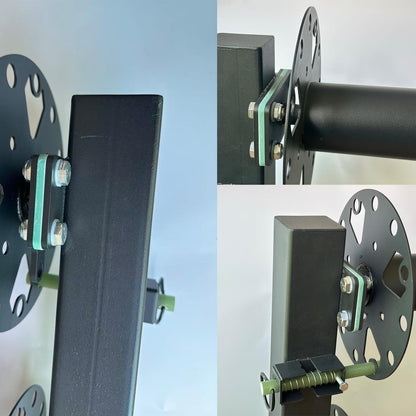 Heavy Duty Double Welding Cable Lead Reel, 10" Lockable with FR4 Fiberglass Rod, 10° Tilting Fixed Base, Carbon Steel Construction Holds 150FT 1/0 & 125FT 2/0 Cables for Industrial & Truck Use