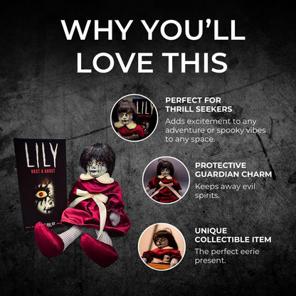 13" Lily: Host a Ghost Creepy Haunted Doll for Protection from Ghosts. Lizzie Borden House Scary Doll for Halloween