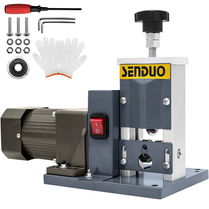 SENDUO Automatic Wire Stripper Machine,25W 0.04" - 0.79" Electric Wire Stripping Machine,with Free Replacement Blades,Portable cable stripper for Scrap Copper Wire Cable Recycling