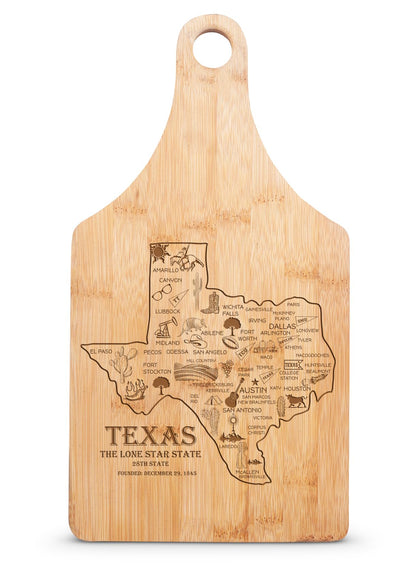 Premium Bamboo State-Shaped Cutting Board Set - USA Map Design, Kitchen Decor, Food Prep Tool, State Pride, Home Chef Essential, Sustainable Wooden Chopping Blocks (Texas)