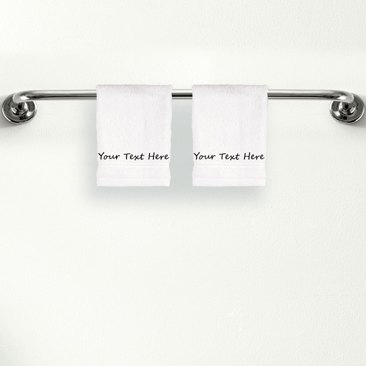 2-Piece Set 100% Qute Home Personalized Custom Washcloths Cotton, Soft & Absorbent Embroidered Name or Monogram Hotel