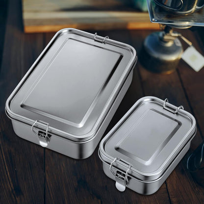 Leonyo 18/10 Stainless Steel Bento Box 28oz, 850ml Metal Lunch Box with Removable Divider, 3 Compartments Stainless Steel Food Snack Lunch Containers for Woman Man, Leak-Proof, Dishwasher Safe