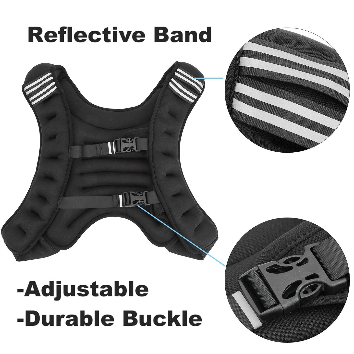 Domary Weighted Vest, Adjustable Fitness Training Vest with Elastic Material and Widened Shoulder Straps for Strength Training and Cardio Workout