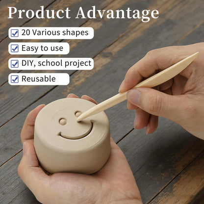 Decorniqu 100 Pcs 10 Set Plastic Clay Sculpting Tools Double Ended Pottery Modeling Clay Tools Reusable Polymer Carving Cutters Supplies for Carving Styling Embossing Air Dry Clay Crafts