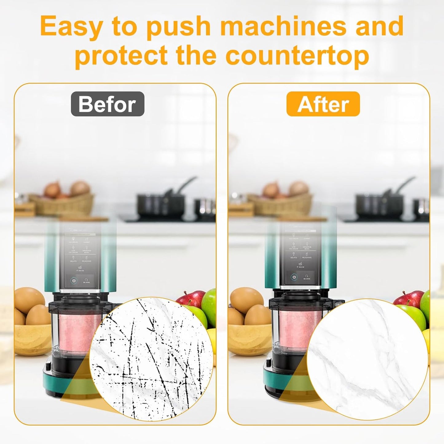 Ninja Ice Cream Maker Appliance Slider Tray, 11.8x6.9 Inch Countertop Sliding Tray for Kitchen Rolling Tray