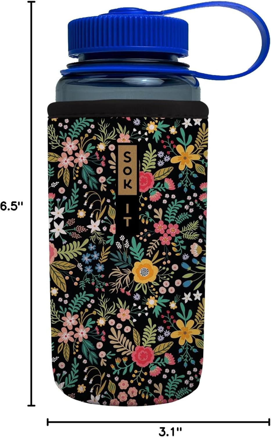 16oz CamelBak Sok It BotlSok Water Bottle Sleeve Insulated Neoprene Cover (English Garden Picnic, Fits or Nalgene)