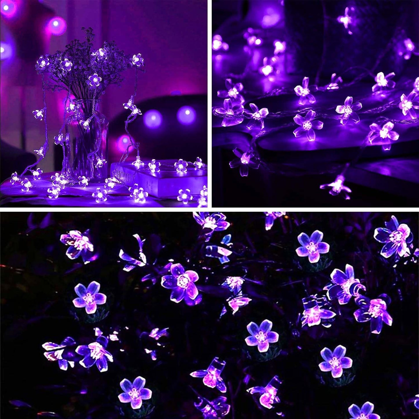 15FT 30LED ITICdecor Flower String Lights Fairy Lights Battery Operated Indoor&Outdoor Twinkle Lighting Bedroom Decor