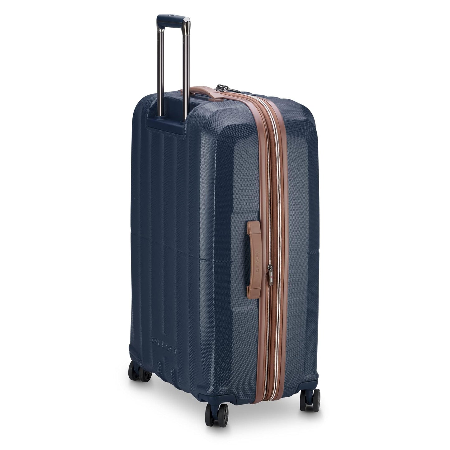 DELSEY PARIS Carrousel Hardside Expandable Luggage with Spinner Wheels, Navy, Checked-Large 28 Inch