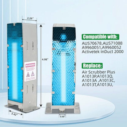 Lnytfee Air Scrubber Advanced Photocatalytic Oxidation (PCO) 9" Replacement Cell & ÜνBulb for Activetek InDuct 2000 for A1013A,A1013C,A1013P,A1013Q, A1013T,A1013U(Ozone Free)
