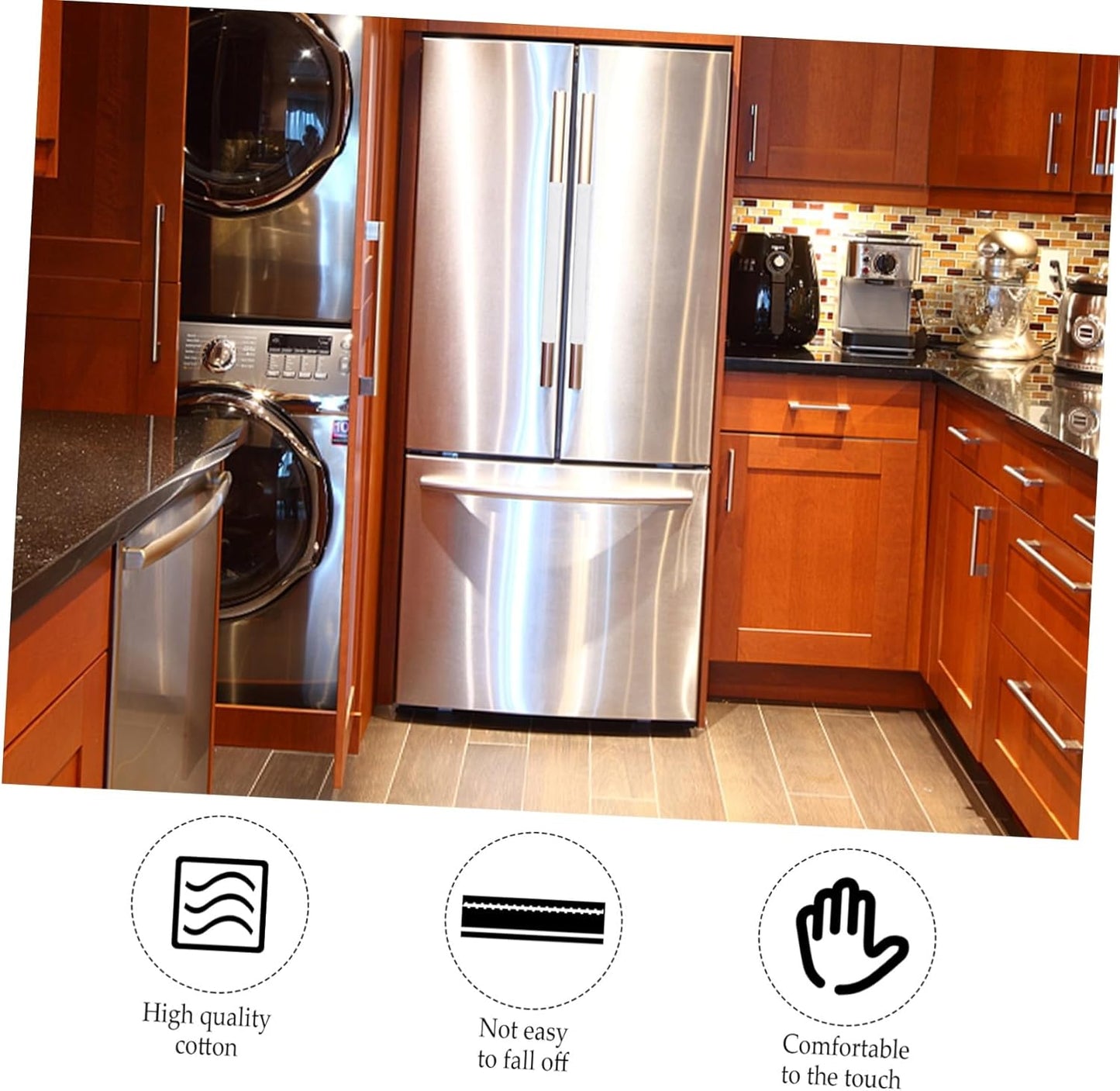 2pcs Microwave Handle Covers, Door Handle Protector Cloth Covers, Golden Velvet for Refrigerator and Dishwasher