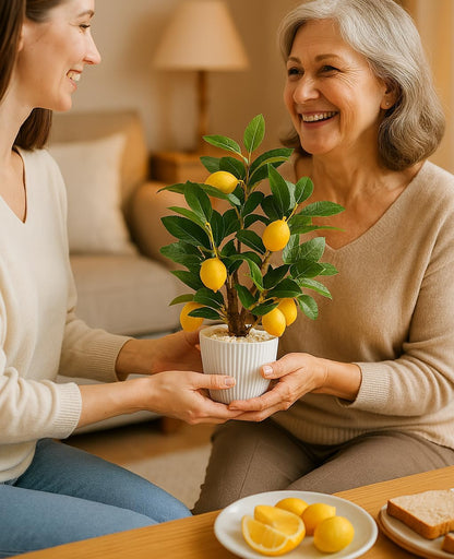 18 AceList Artificial Lemon Tree with White Pot, Faux Citrus Plant for Kitchen, Bathroom, Office or Shelf Decor