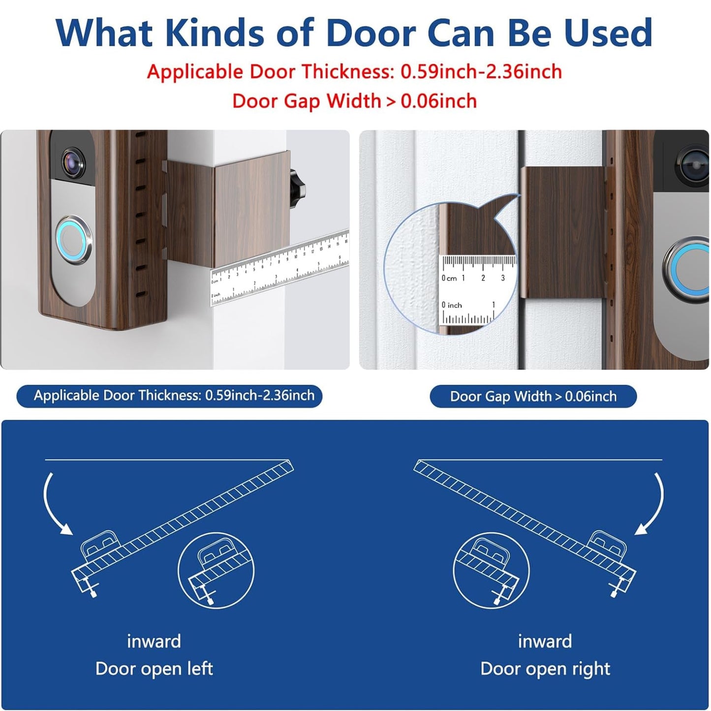 KIMILAR Anti-Theft Video Doorbell Mount Compatible with Ring/Blink Wireless Video Doorbell, Adjustable Mounting Bracket Accessories for Houses, Apartments, Businesses, Not for Security Door
