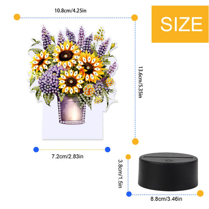 TDFERAN Diamond Painting Led Lights Kit DIY Bouquet Draw Diamonds Art Adults Lamp Diamant Manual Lamp Room Led Lights Bedroom Plant Diamond Art Decorations Desktop Bedside Luminous Decorate