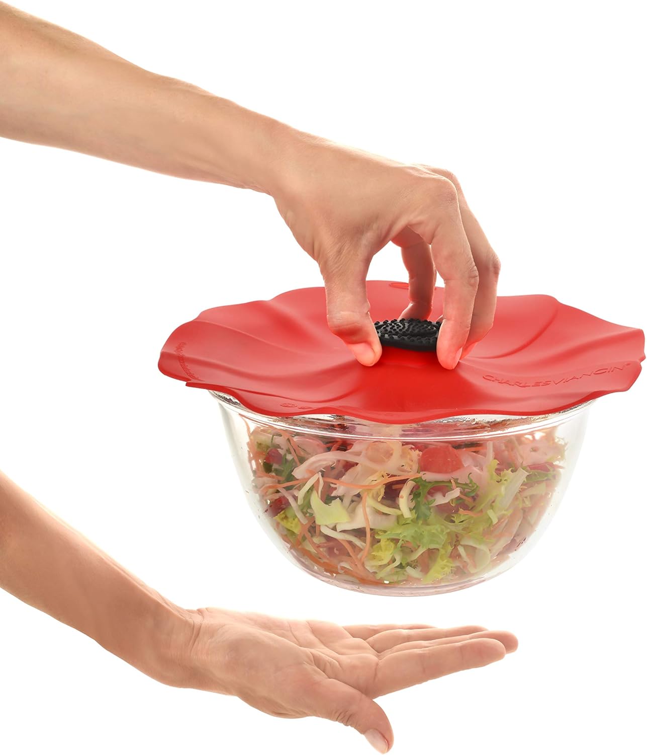 Charles Viancin Poppy Silicone Lid for Food Storage & Cooking, 9''/23cm, Airtight Seal, BPA-Free
