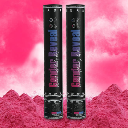2PK Girl Gender Reval Powder Cannon Pink, DOUKEE Pink Powder Only Smoke Cannon Smoke Popper for Gender Reveal, Baby