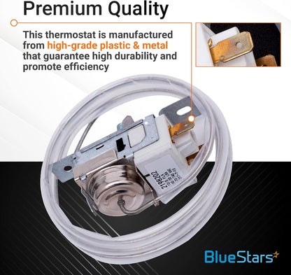 BlueStars 2198202 Refrigerator Cold Control Thermostat & W10225581 Bimetal Defrost Thermostat - Replaces 2161284,