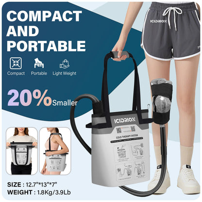 Cold Therapy Machine, Programmable Ice Machine for Knee After Surgery, Portable Knee Replacement Recovery System, Cryotherapy Pain Relief w/Compression Pad