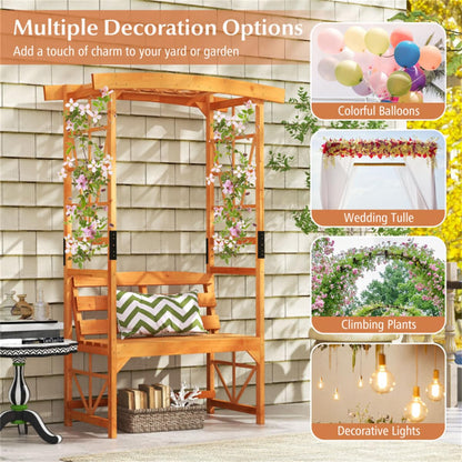 39"X15.5" Heavy Duty Garden Arbor Bench for Porch, Backyard, Outdoor Patio Bench Seat, Outdoor Arbor Benches with Seat, Porch Benches Climbing Plant Support Bench Garden Furniture, Easy to Assemble