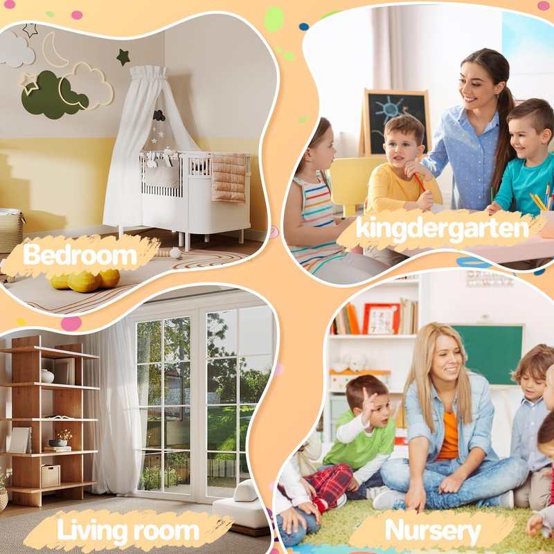 IDEA FAMILY Kids Wood Table and 2 Chair Sets, Toddler Small Multi-Activity Study, Eating, and Playing Table Set for Age 3-7, Child Desk and Chair Set for Daycare, Classroom, Home