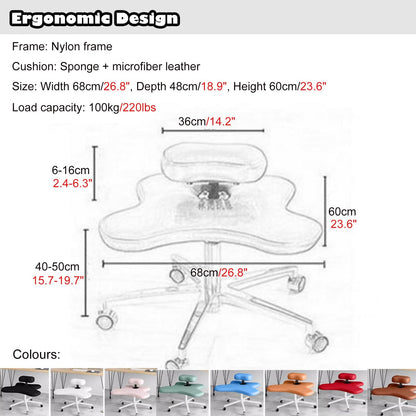 Office Chair Cross Legged Chair，Sitting Kneeling Squatting Chair, Ergonomic Office Chair Kneeling with Upgraded Gas Spring Rod & Castors for Yoga Enthusiasts Meditation Fanatics，Adjustable S