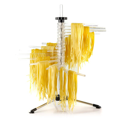 OVENTE Collapsible Pasta Drying Rack for Homemade Fresh Spaghetti & Noodles, BPA-Free Acrylic Rods, Rotating Arms, Compact & Easy to Clean, Clear ACPPA900C