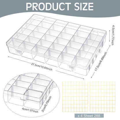 Leelosp 8 Pack 36 Grids Clear Plastic Organizer Storage Box with Adjustable Dividers Small Crafts Organizers Bead Storage Compartment Container for Jewelry Fishing Tackle Nail Parts