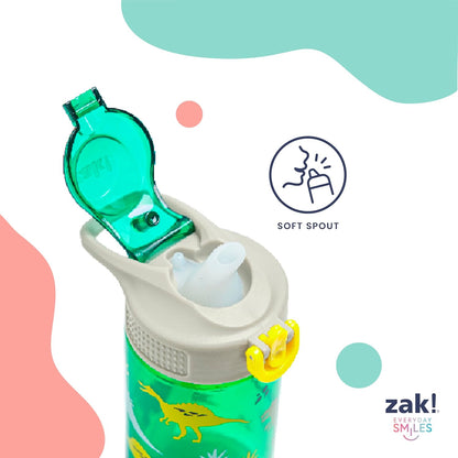 Zak Designs Bluey Sage Kids Water Bottle - 16oz Durable Plastic with Straw & Leak-Proof Cover | 2-Pack Set
