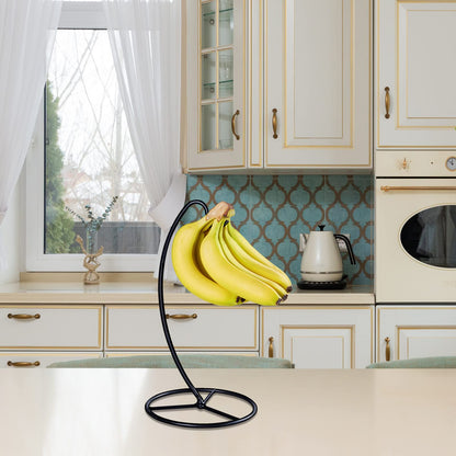 EGMEHOAD Banana Holder Stand, Banana Hanger Stand Black, Metal Bananas Tree Hanger to Keep Bananas Fresh for 15LB