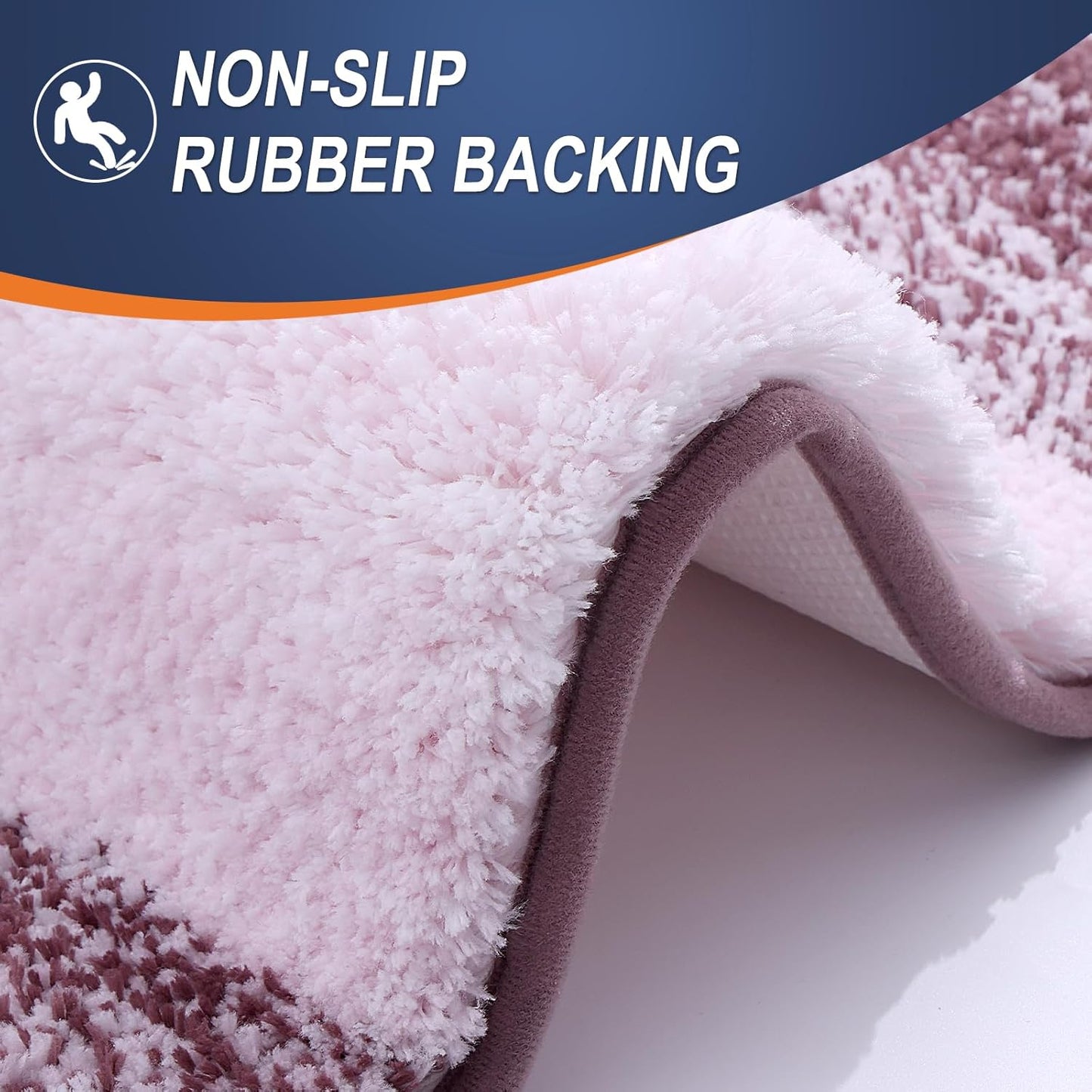 OLANLY Bathroom Rugs - Extra Soft Microfiber Mat with Rubber Backing | Quick Dry, Machine Washable, 34x21, Mauve