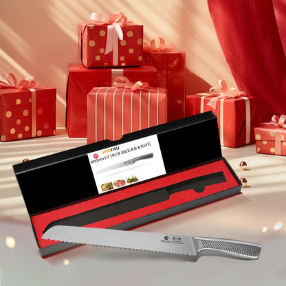 imarku Bread Knife 10 Inch: Japanese High Carbon Stainless Steel Professional Grade Serrated Bread Knife, Razor Sharp Edge Cake Knife for Homemade Bread/Bagels/Cake