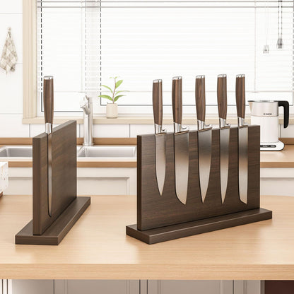 THMINS Extra Large Magnetic Knife Holder, 16 x 9 Inches Double-Sided Magnetic Knife Block Universal Multi-function Display Rack for Kitchen Counter (Dark Gray)
