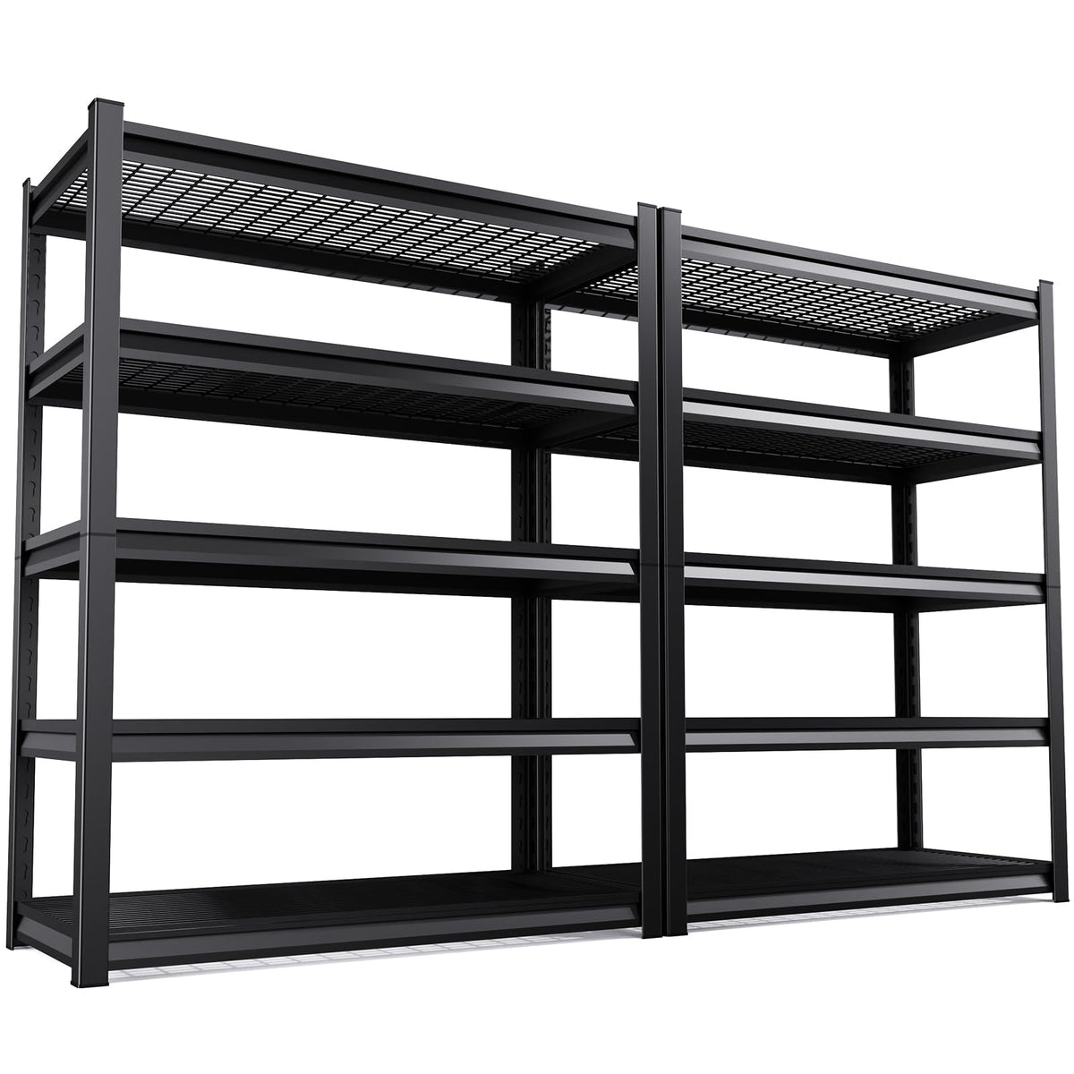 72”H*46”W Metal Garage Shelving Unit, Heavy Duty 5-Tier Garage Storage Shelves, 3000 lbs Large Industrial Shelving, Adjustable Wire Shelves Utility Rack Shelf, Steel Shelving for Warehouse, 2 Pack