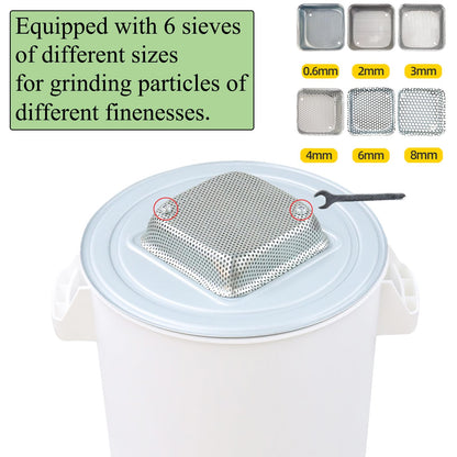 Grain Mill Grinder Agricultural Feed Grain Mill Grinder for Wheat Corn Soybean for Home Farm 6 Sizes Sieves (25L)
