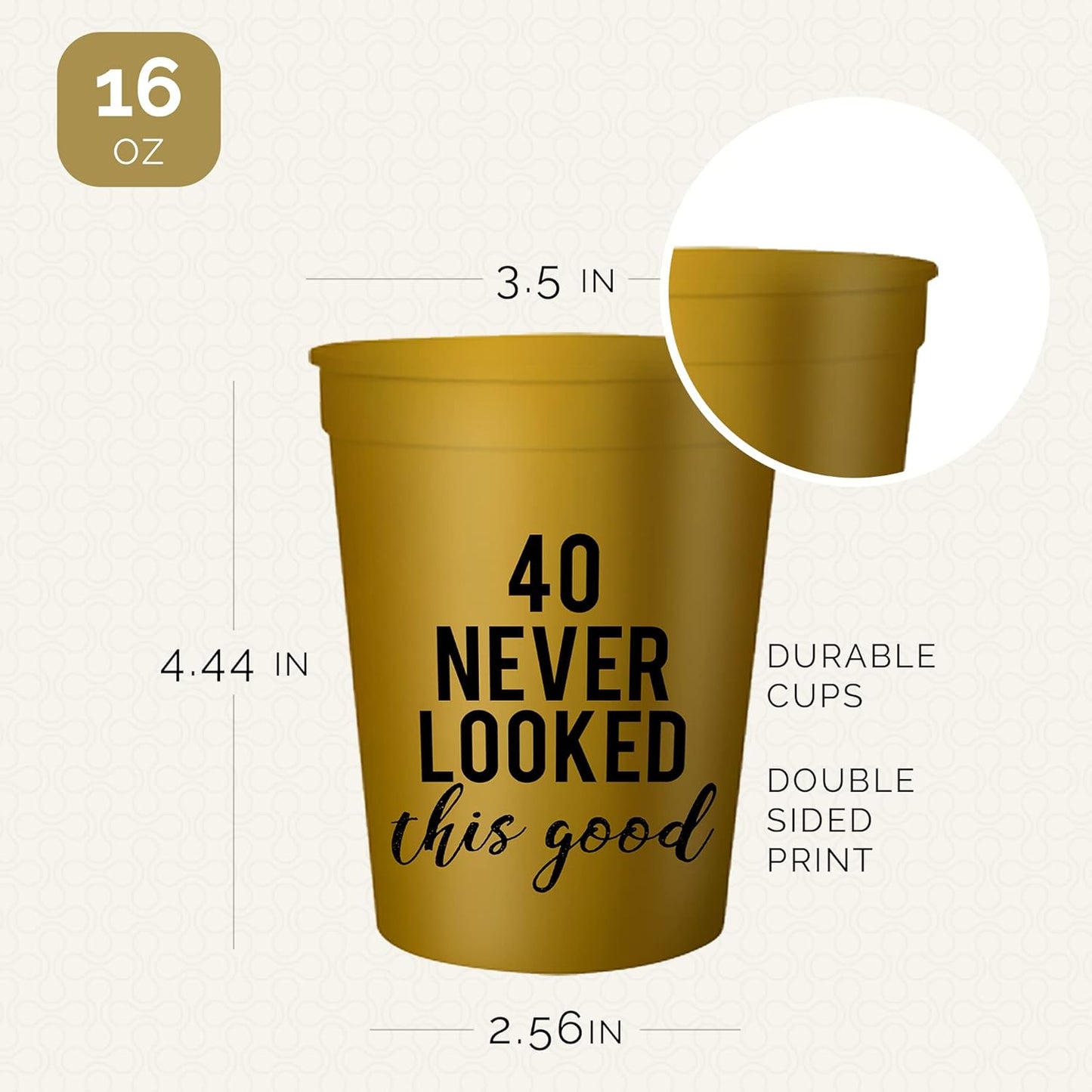Your Dream Party Shop Cheers to 40 Years Birthday Cups - Set of 12 Black and Gold 40th Birthday Decorations