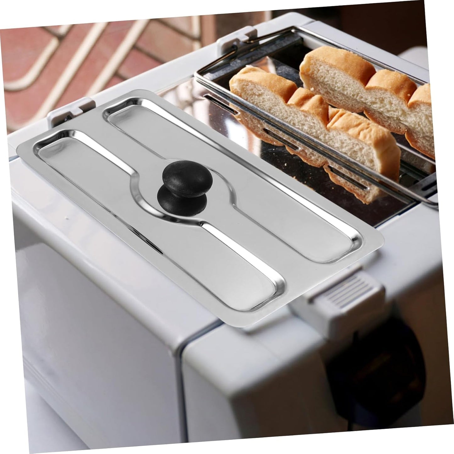 1pc Toaster Cover, Small Appliance Top Cover for Toaster, Stainless Steel Slot Cover