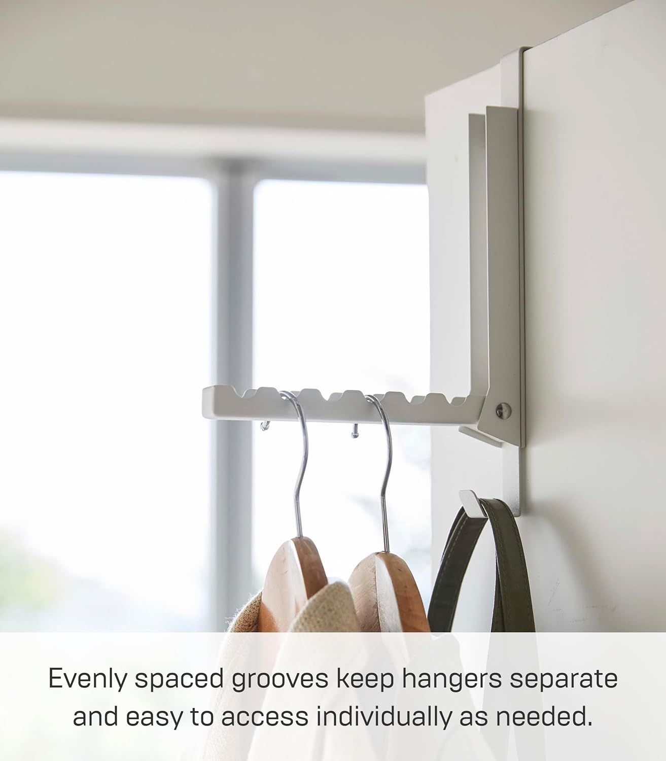 Smart Over The Door Coat Hook Organizer, 2-Hook Collapsible Rack for Entryway or Bedroom Closet - Steel